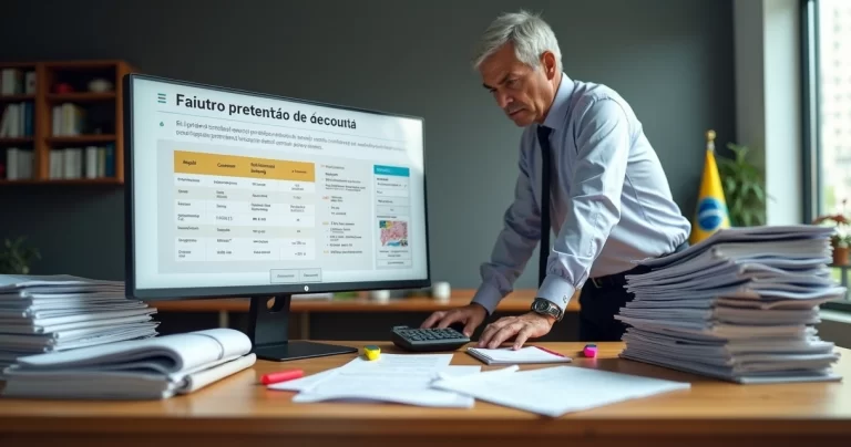 Servidor organiza prestação de contas digital em painel dividido entre pastas em papel e sistema online